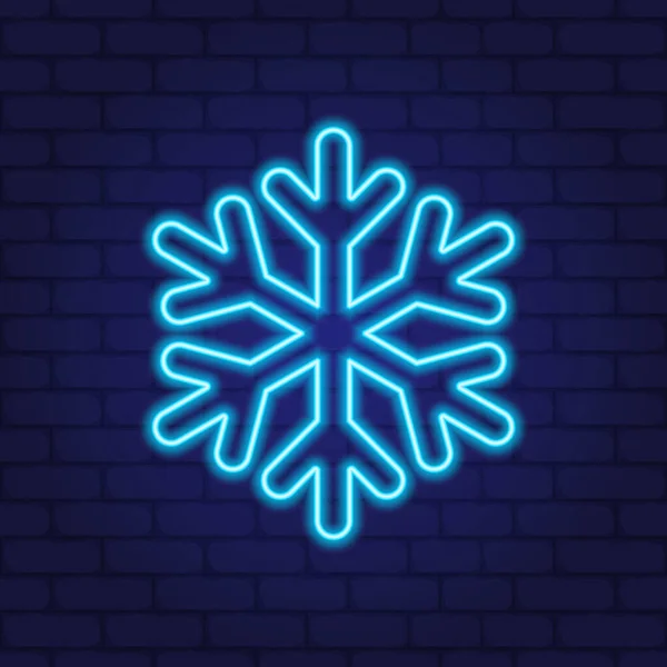 Neonsnöikonen Färgglada Glödande Snöflinga Vektor Ikon Vektorillustration — Stock vektor