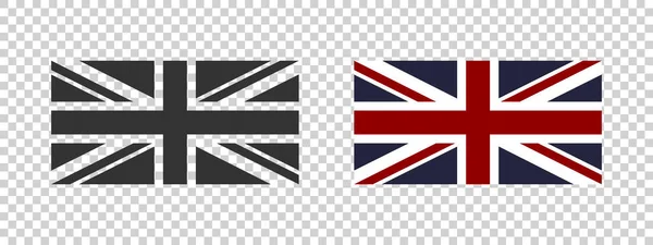 Britische Flagge Das Konzept Der Britischen Flagge Farbige Und Schwarze — Stockvektor