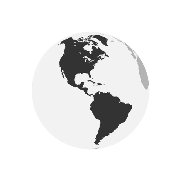 Amerika Kontinentens Karta Jordgloben Världskarta Cirkel Globes Webbikon Vektorillustration — Stock vektor