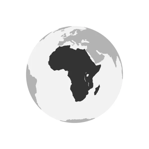 Mapa Afrického Kontinentu Země Globe Světová Mapa Kruhu Ikona Webu — Stockový vektor