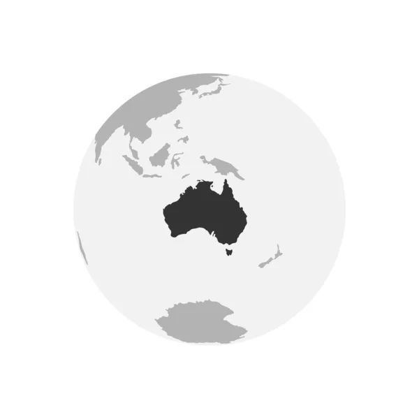 Mapa Continental Austrália Globo Terra Mapa Mundo Círculo Ícone Web — Vetor de Stock