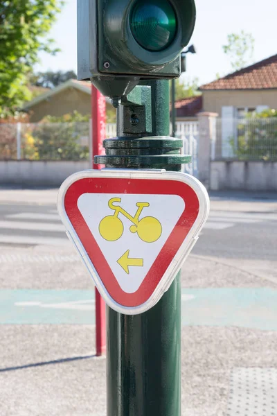 Turn Left Sign Bike Bicycle Arrow — стоковое фото