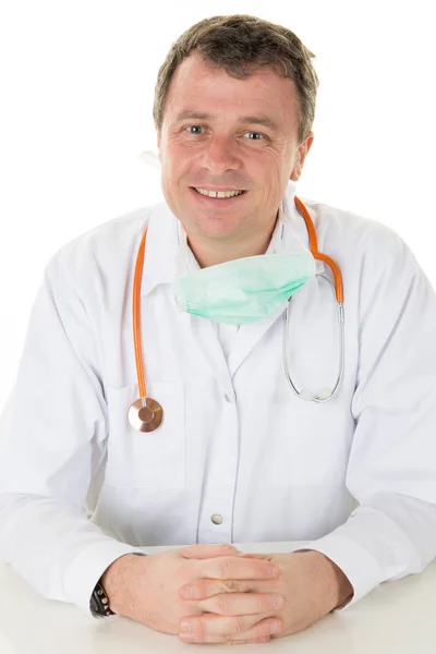 Smiling Doctor Man Hospital Office — Stock Photo, Image