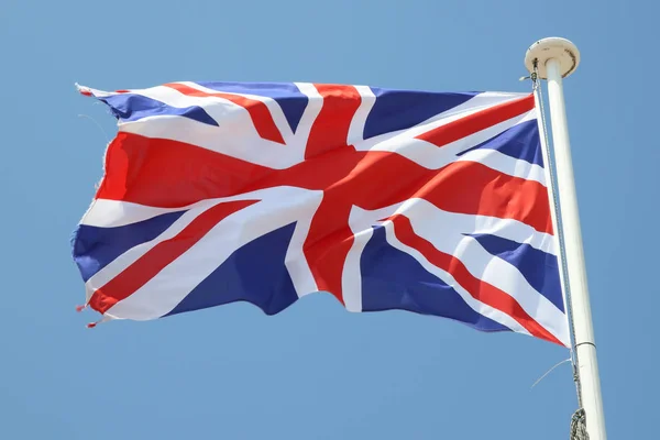 Engelse Vlag Van Het Verenigd Koninkrijk Van Engeland Drijft Wind Stockfoto