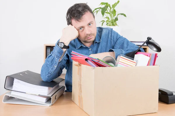 Sad Business Man Dismissed His Office Job — Stock Photo, Image