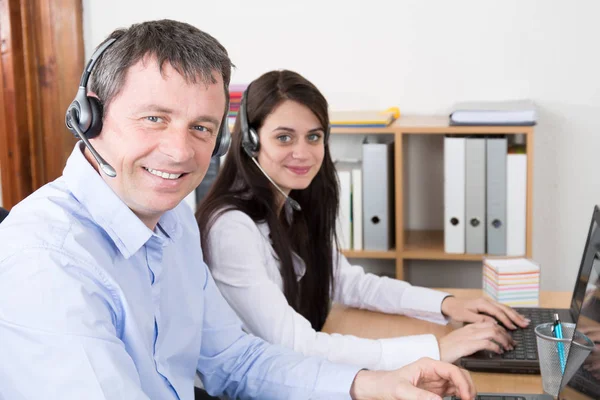 Customer Service Executive Businessman Working Call Center Office — Stock Photo, Image