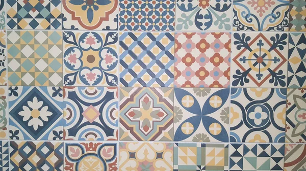 Azulejo Tuile Patchwork Coloré Sans Couture Avec Islam Arabe Motifs — Photo