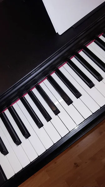 Zongora Billentyűk Billentyűzet Háttér — Stock Fotó