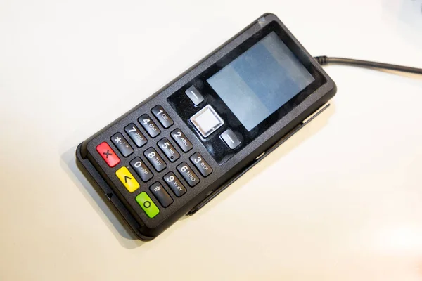 Credit pin pad of card machine or pos terminal payment