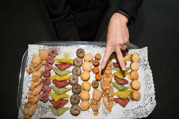 Cocktail Party Variety Food Decorated — Stock Photo, Image