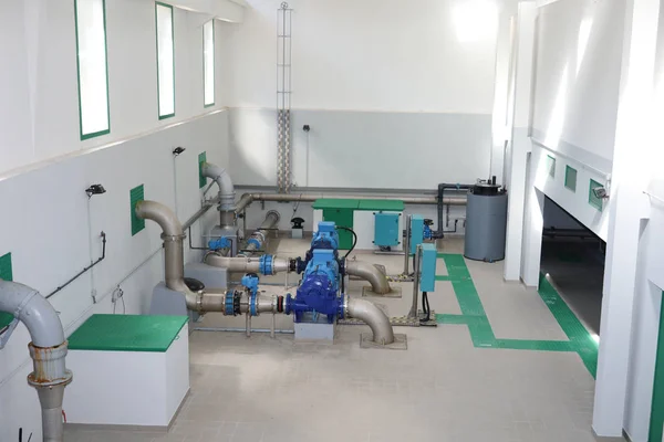 Large Industrial Water Treatment Room — Stock Photo, Image