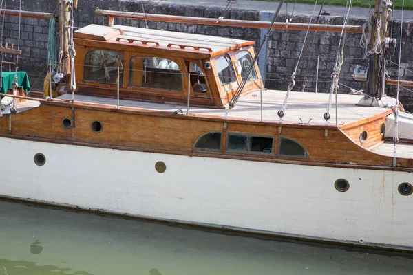 Barge Canal France Converted Floating House — Stock Photo, Image