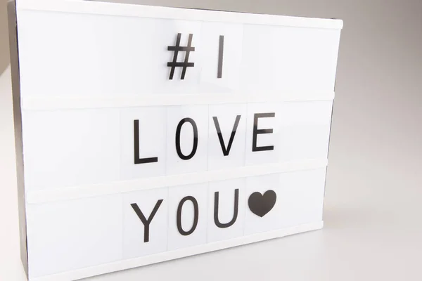 White Illuminated Box Love You — Stock Photo, Image