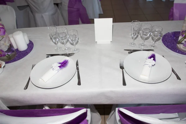 Tisch Set Für Hochzeit Oder Ein Anderes Catering Event Dinner — Stockfoto