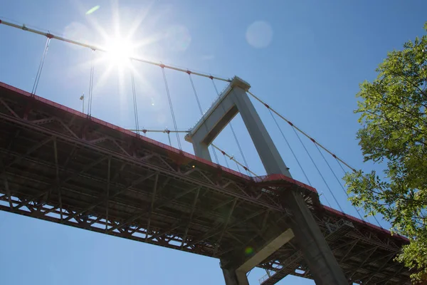 Γαλλική Pont Aquitaine Εκτείνεται Garonne Από Lormont Βόρεια Του Μπορντώ — Φωτογραφία Αρχείου