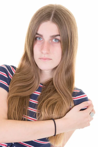 Long Hair Woman Portrait Young Beauty Girl — Stock Photo, Image