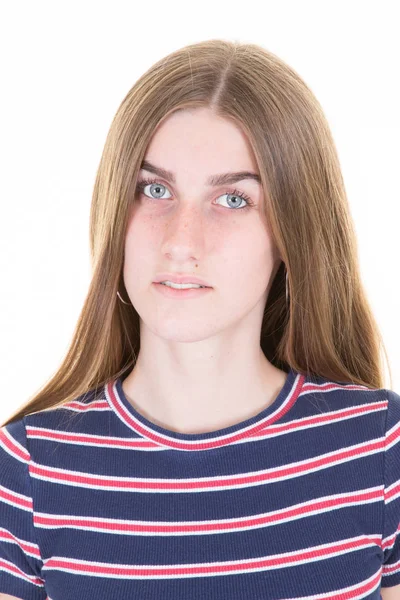 Young Woman Cheerful Studio Portrait Concept — Stock Photo, Image