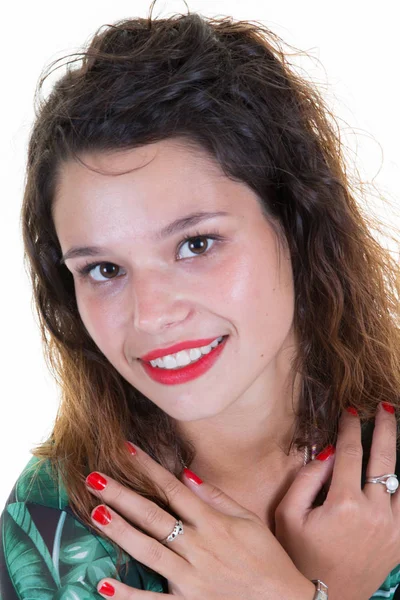 Caucasian Woman Casual Confident Concept Smile Beauty Girl — Stock Photo, Image