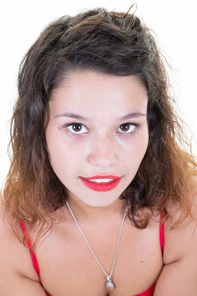 Porträtt Kvinna Ganska Skönhet Flicka Ansikte — Stockfoto