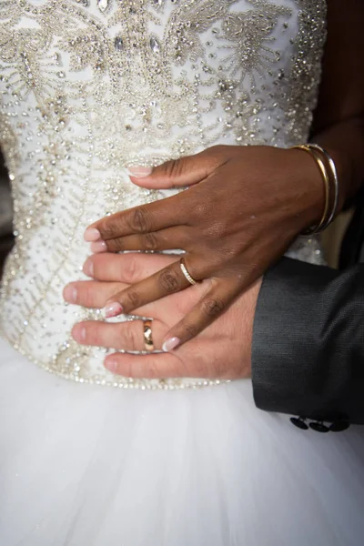 Multiracial Family Wedding African Bride Caucasian Groom — Stock Photo, Image