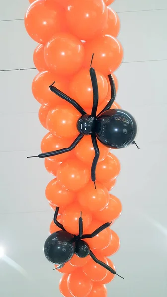 Halloween Balão Aranha Símbolo Feriados Decoração Festa Conceito — Fotografia de Stock