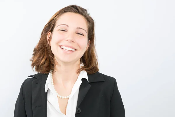 Portrait Cute Young Business Woman Smiling — Stock Photo, Image