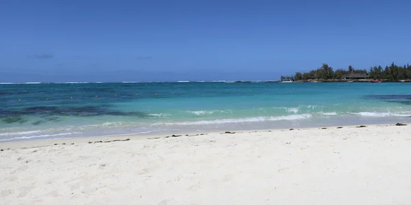 Biały Mauritus Beach Piasek Morze Niebieski Natura Wody Podróży Ocean — Zdjęcie stockowe