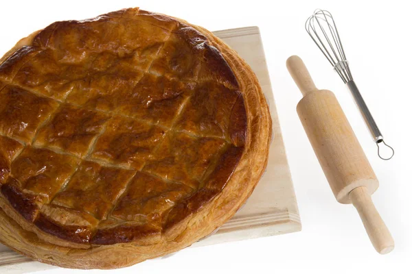 Galette Des Rois Franse Epiphany Kingcake Amandel Koning Taart — Stockfoto