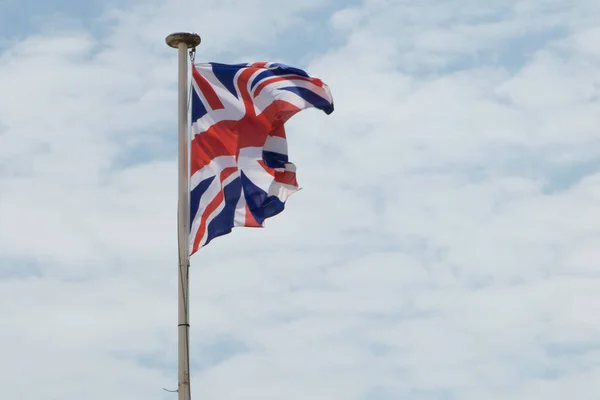 Flygande Förenade Kungariket Storbritannien Brittiska Flaggan Vin — Stockfoto