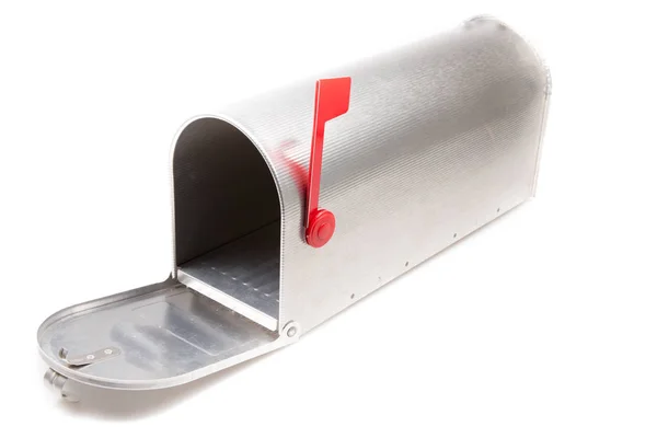 Open Mailbox Isolated White — Stock Photo, Image