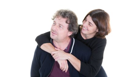 iki tarafta beyaz bir arka plan üzerinde seyir aşk içinde