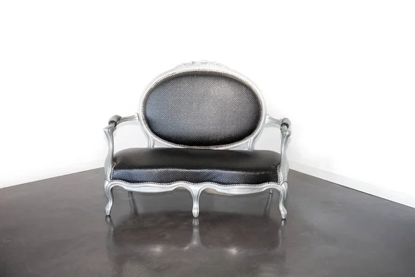 Barokowa Moda Szary Czarny Sofa Rogu Pokoju — Zdjęcie stockowe