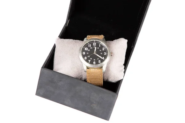 Luxus Mann Vintage Uhr Einer Geschenkbox — Stockfoto