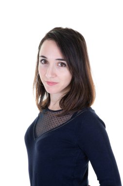 portre altında beyaz arka plan oldukça esmer