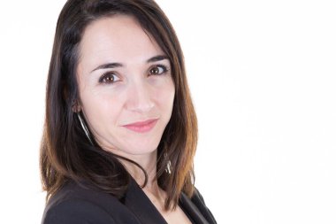 güzel iş kadın yüz kopya alanı ile portre resmi