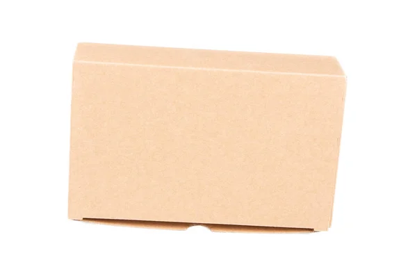 Closed Cardboard Mockup Box Isolated White Background — Stock Photo, Image