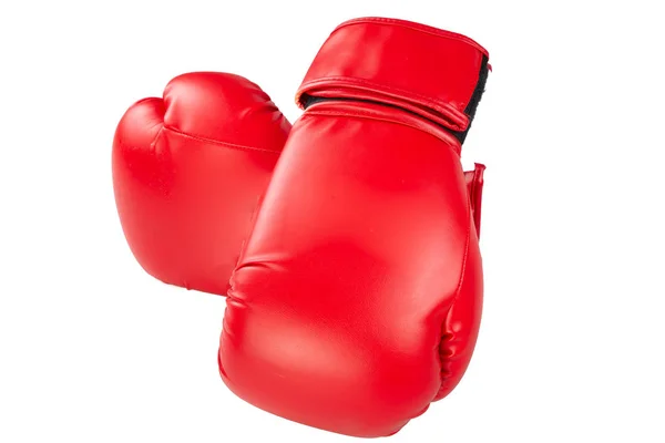 Guantes Boxeo Par Deportivo Para Entrenamiento Aislado Fondo Blanco — Foto de Stock