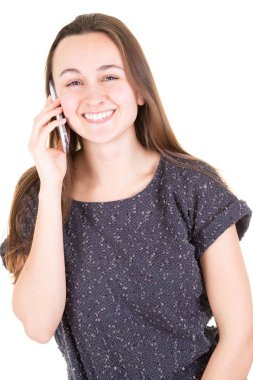 genç kız mutlu güzel konuşma telefonunda heyecanlı