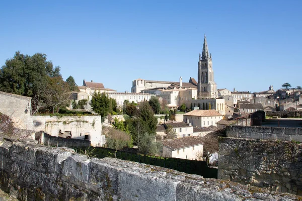 Saint Emilion Gironda Aquitania Francia 2019 Vista Sobre Centro Distrito — Foto de Stock