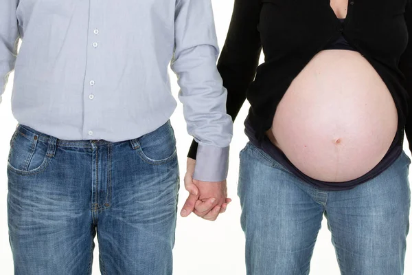 Retrato Romántico Pareja Joven Futuros Padres Encantadores Embarazo Embarazada Futura —  Fotos de Stock