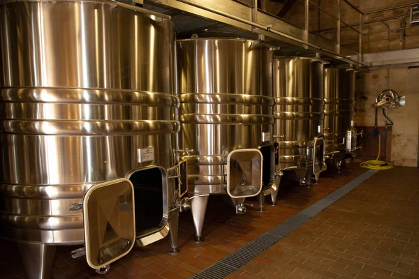 Stainless Steel Vat Wine Cellar — Stock Photo, Image
