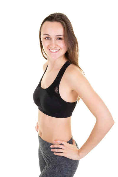 Schöne Frau Trägt Sportkleidung Bereitet Sich Auf Das Training Fitness — Stockfoto