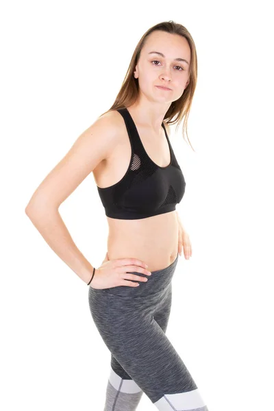 Schöne Frau Trägt Sportkleidung Bereitet Sich Auf Das Training Fitness — Stockfoto