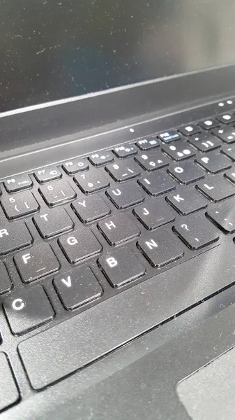 Closeup Grey Black Computer Keyboard — Stock Photo, Image