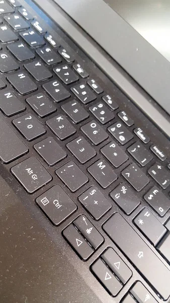 Keyboard Grey Closeup Laptop Computer — Stock Photo, Image