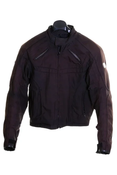 Moto Biker Chaqueta Negra Para Hombre Moto —  Fotos de Stock