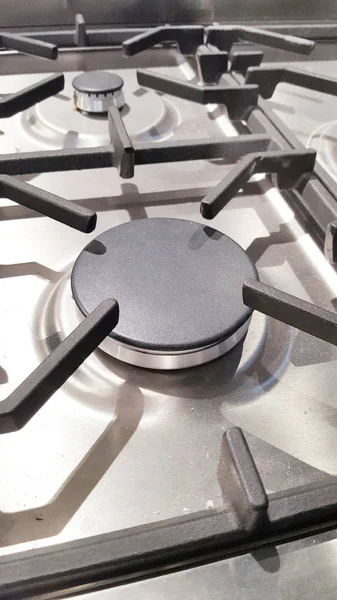 Kitchen Detail Closeup Tabletop Gas Hob — Stock Photo, Image