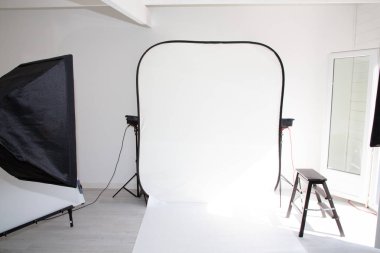 Metin alanı ile fotoğraf stüdyo ekipmanları