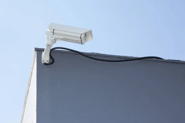 Câmeras Segurança Parede Conceito Vigilância — Fotografia de Stock