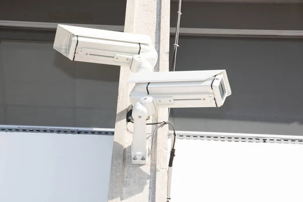 Dois Cctv Câmera Segurança Vídeo Urbano — Fotografia de Stock